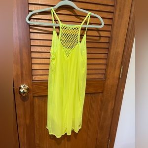 Neon yellow beach coverup